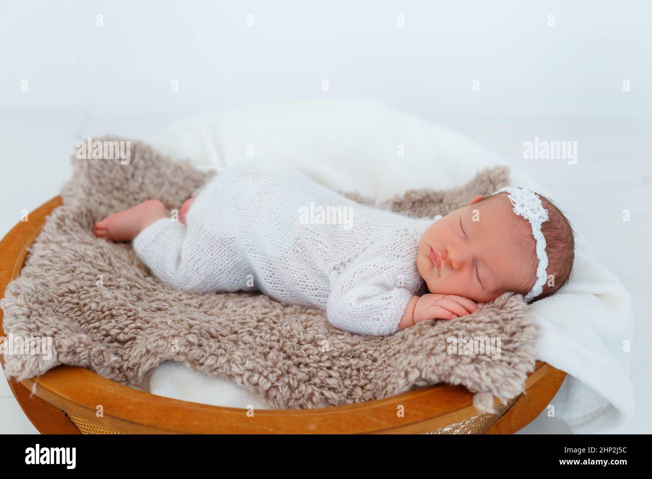 Beautiful Baby Sleeping in Funny Pose on a Bed. Under the Baby Diaper, the  Boy About a Year, Stock Footage