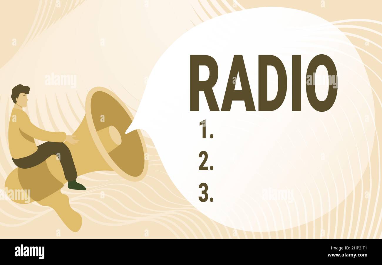 Conceptual caption Radio, Concept meaning activity or industry of