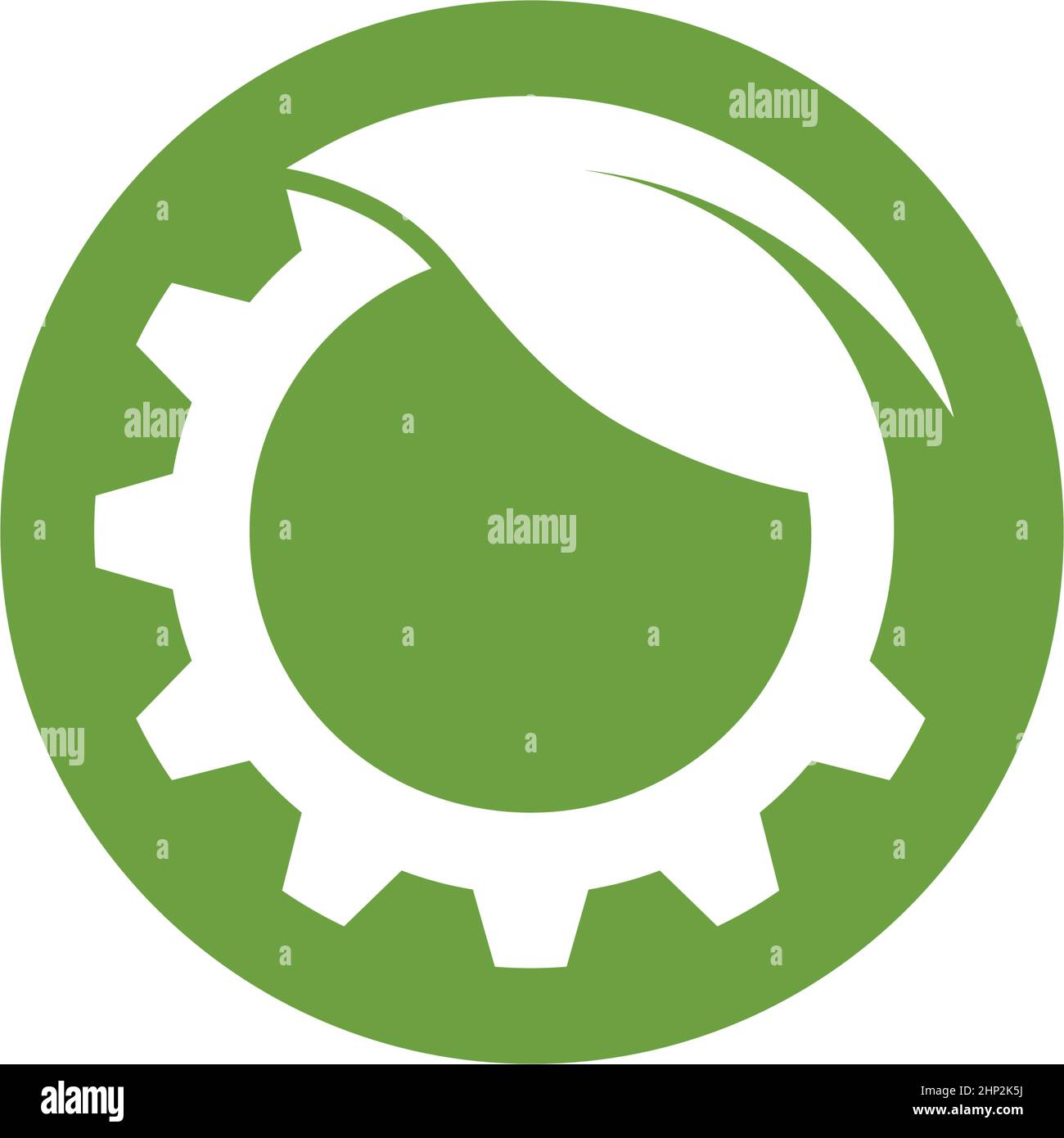 gear leaf 100% nature  vector icon illustration design Stock Vector