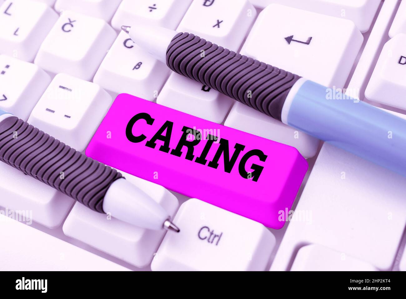 Inspiration showing sign Caring, Word for practice of looking after those unable to care for themselves Publishing Typewritten Documents Online, Typin Stock Photo