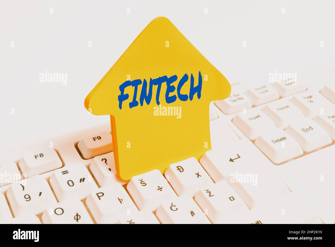 Text caption presenting Fintech, Word for computer programs and other technology supporting financial services Computer Laptop For Communication Typin Stock Photo