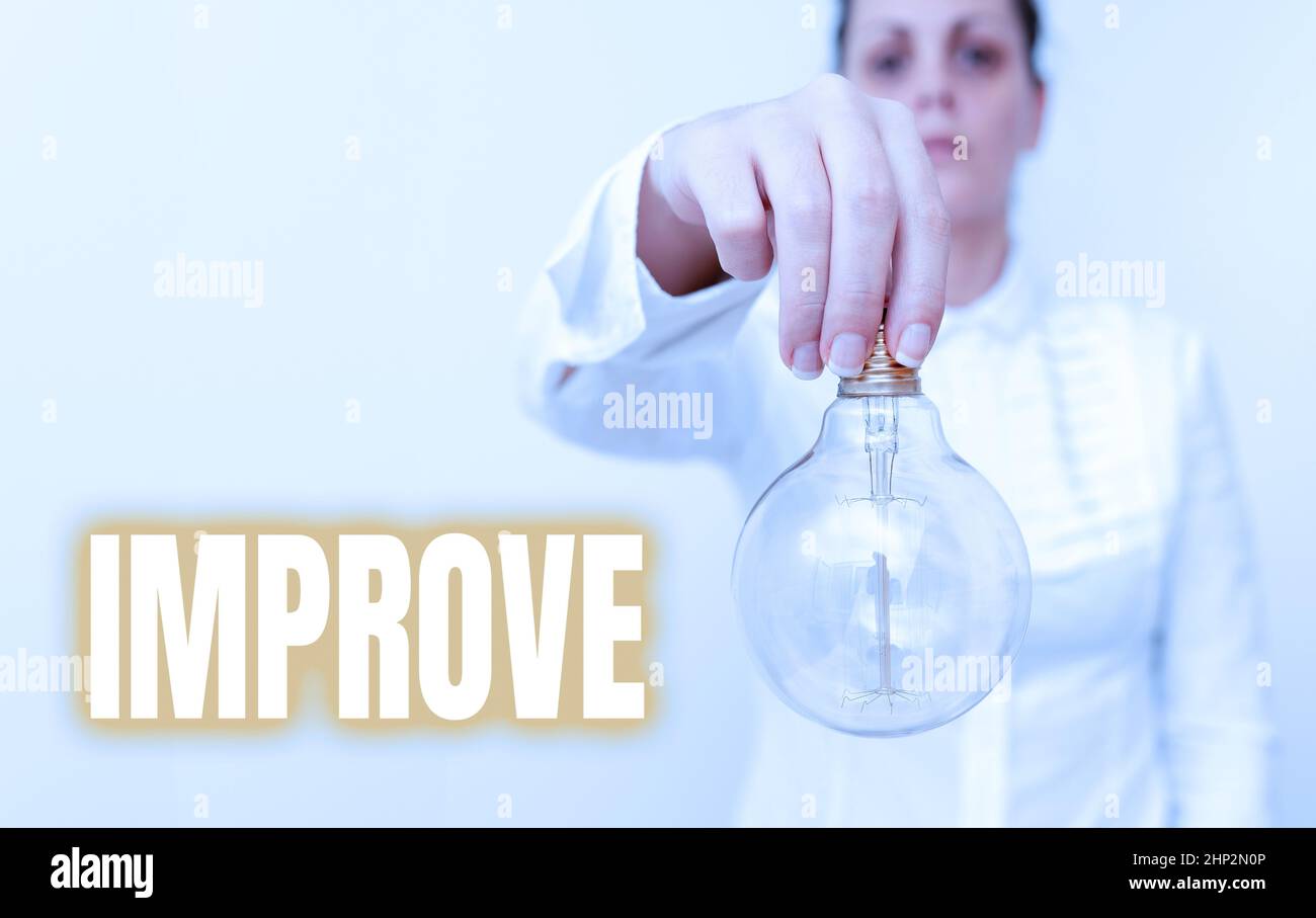 Handwriting text Improve, Business idea Make become better Development ...
