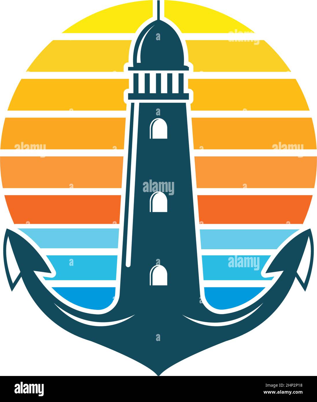 lighthouse anchor concept  vector icon illustration design Stock Vector