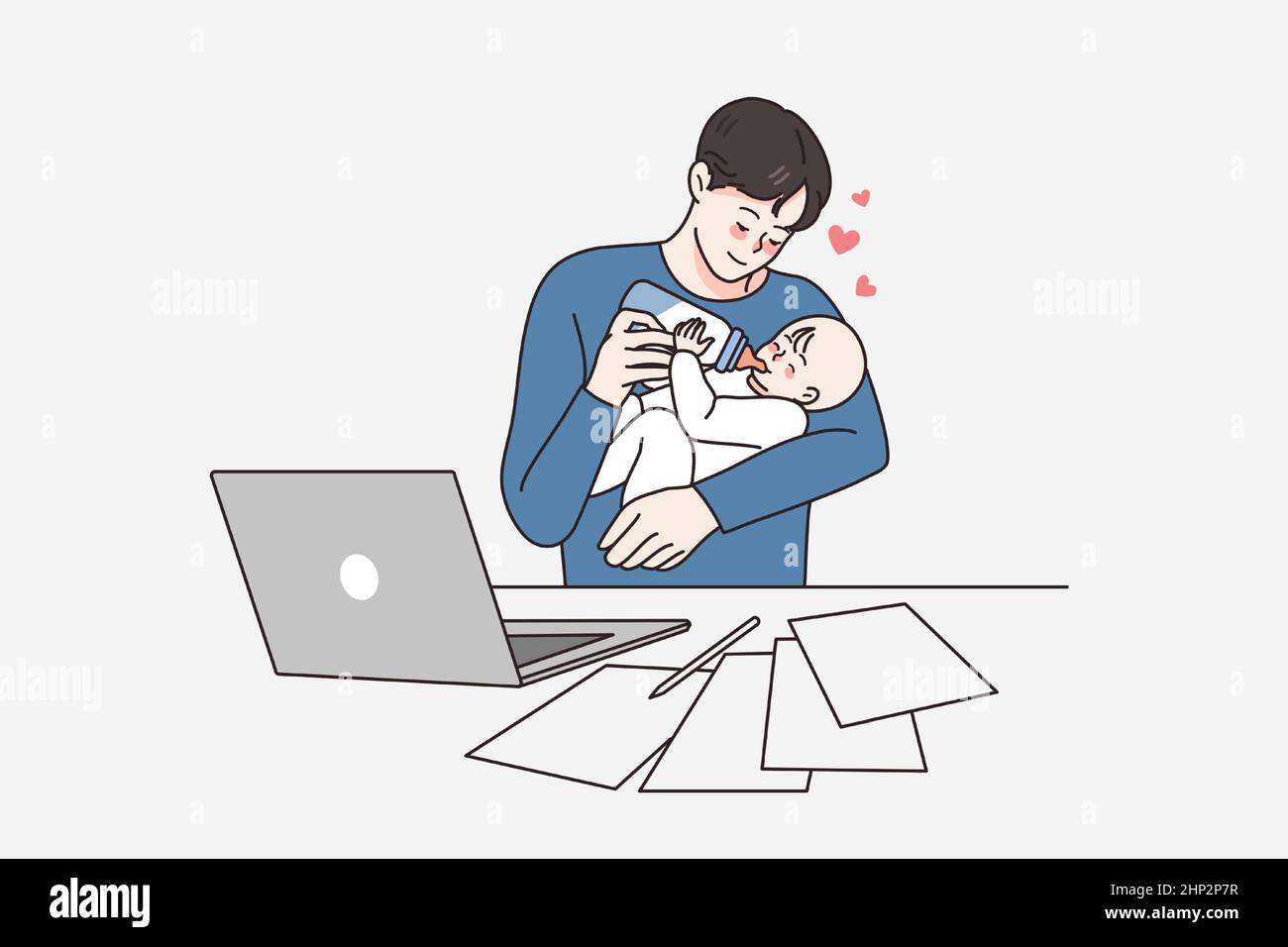Happy parenthood and fatherhood concept. Stock Vector