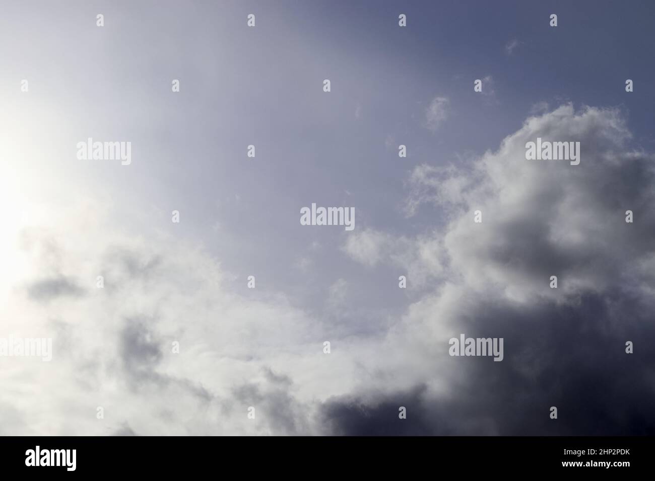 Stunning dark cloud formations in the sky right before a thunderstorm