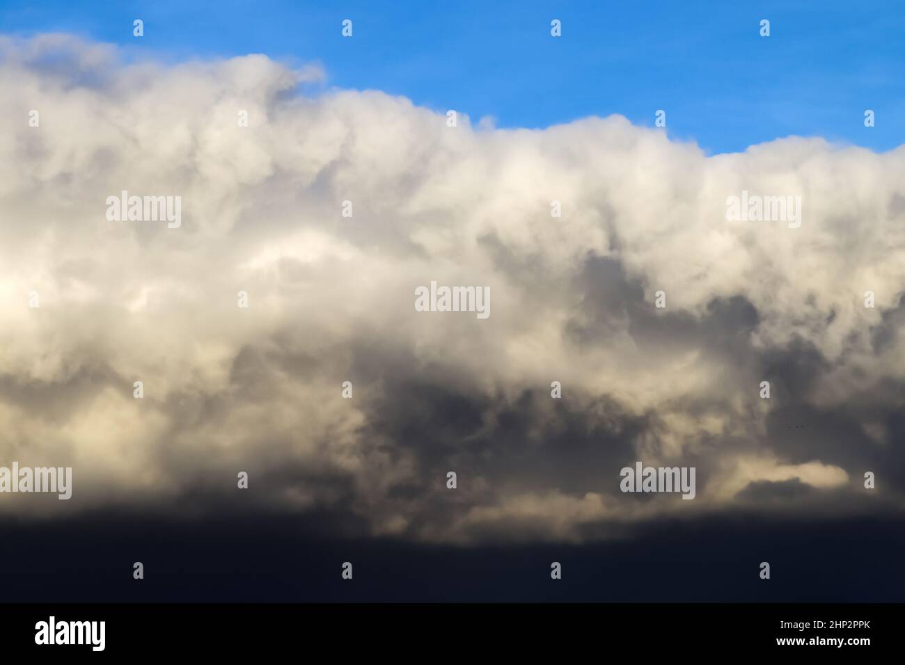 Stunning dark cloud formations right before a thunderstorm. Stock Photo