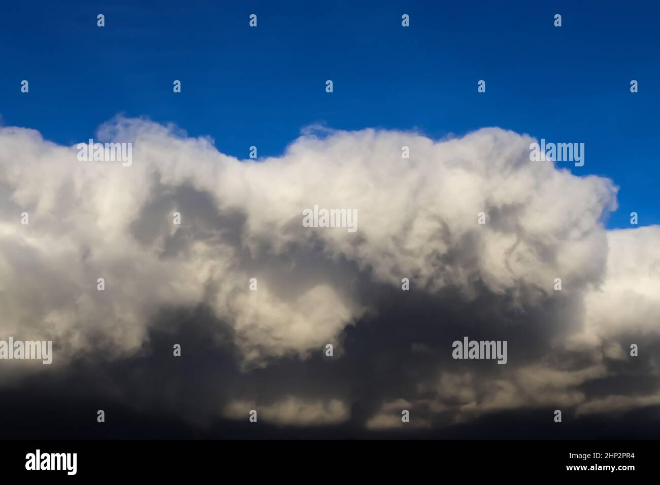 Stunning dark cloud formations right before a thunderstorm. Stock Photo
