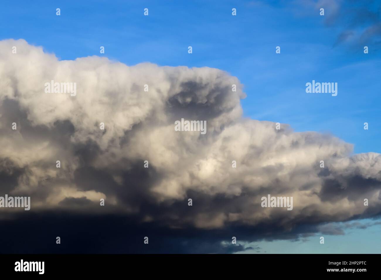 Stunning dark cloud formations right before a thunderstorm. Stock Photo