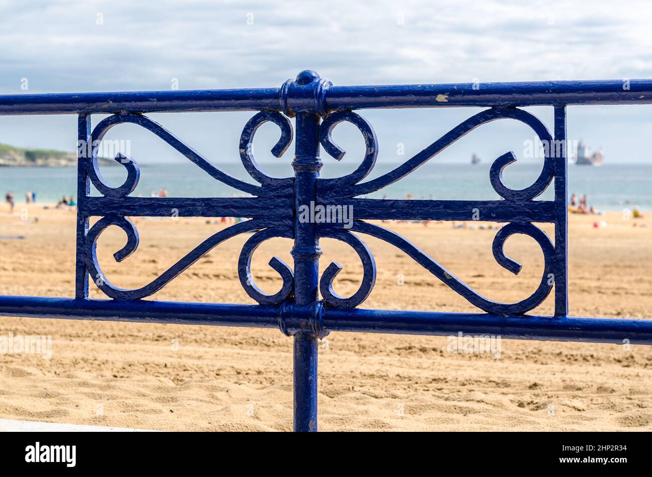 Promenade Railing Detail of the railing that separates the promenade from the beach in ...