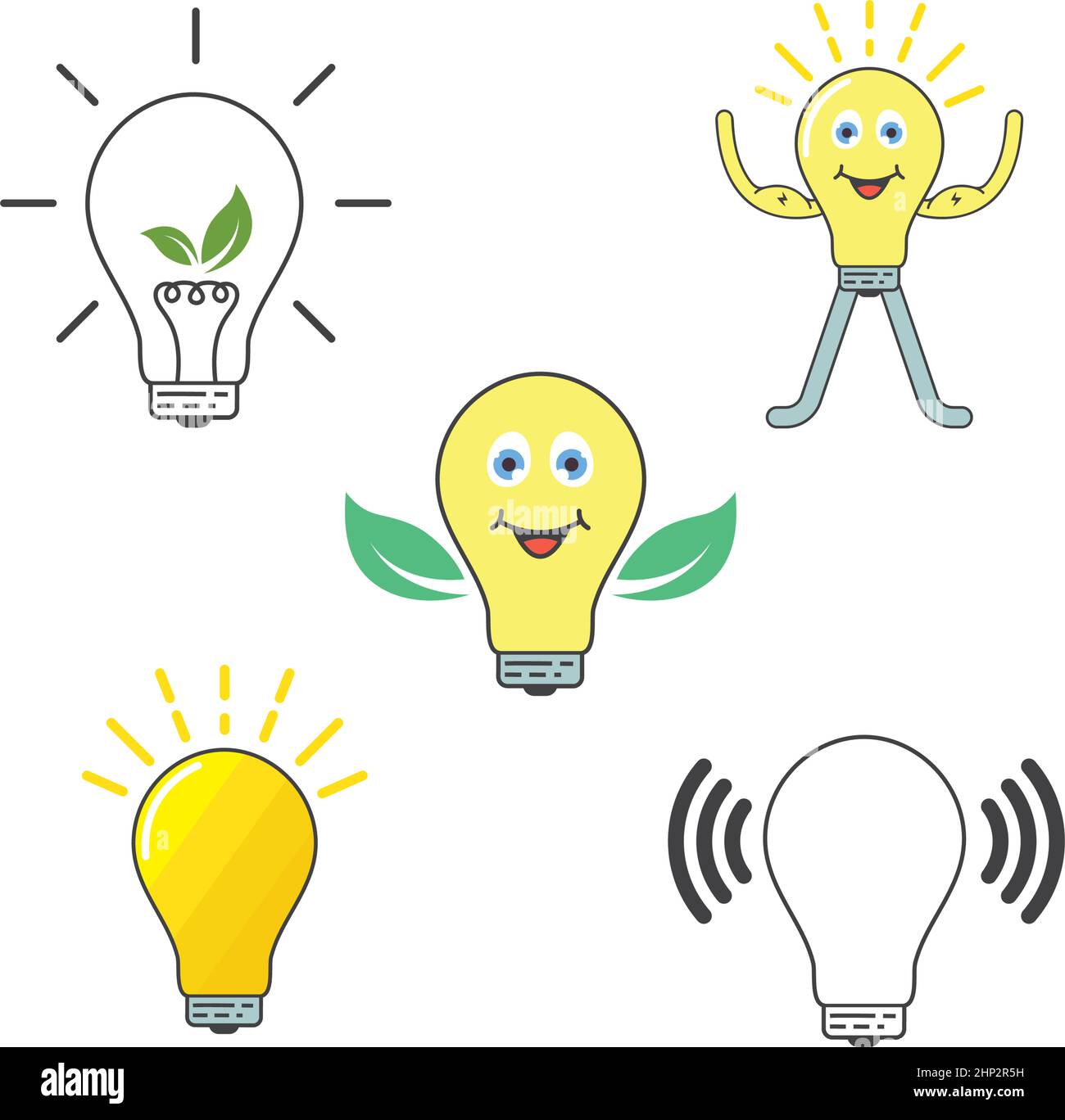 strong light bulb cartoon mascot icon vector illustration design ...