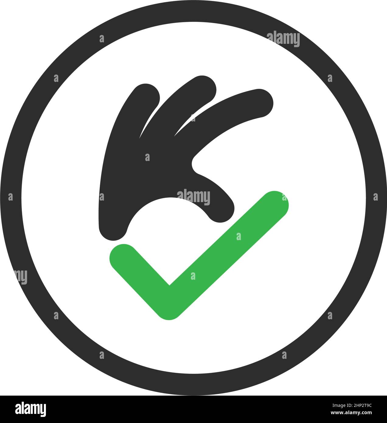 ok hand gesture check mark icon vector illustration design Stock Vector