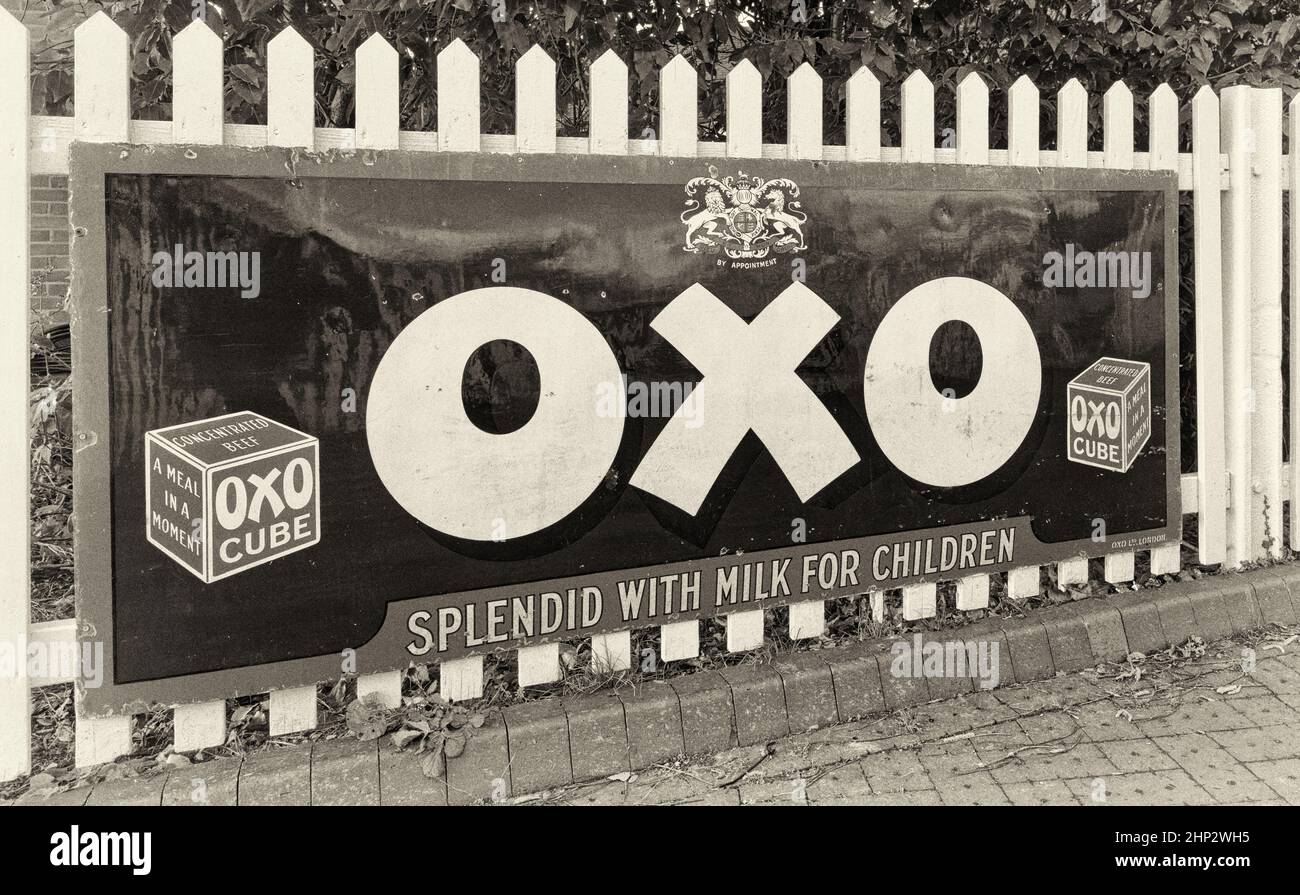 Enamel Advertisng sign for OxO Cube Stock Photo