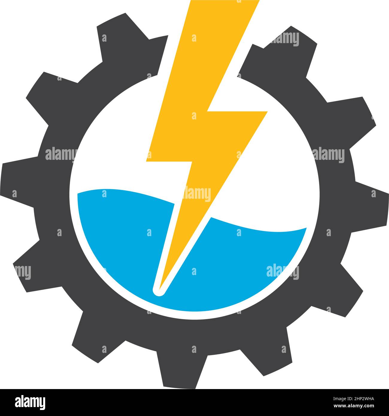 flash thunder bolt gear   illustration vector Stock Vector