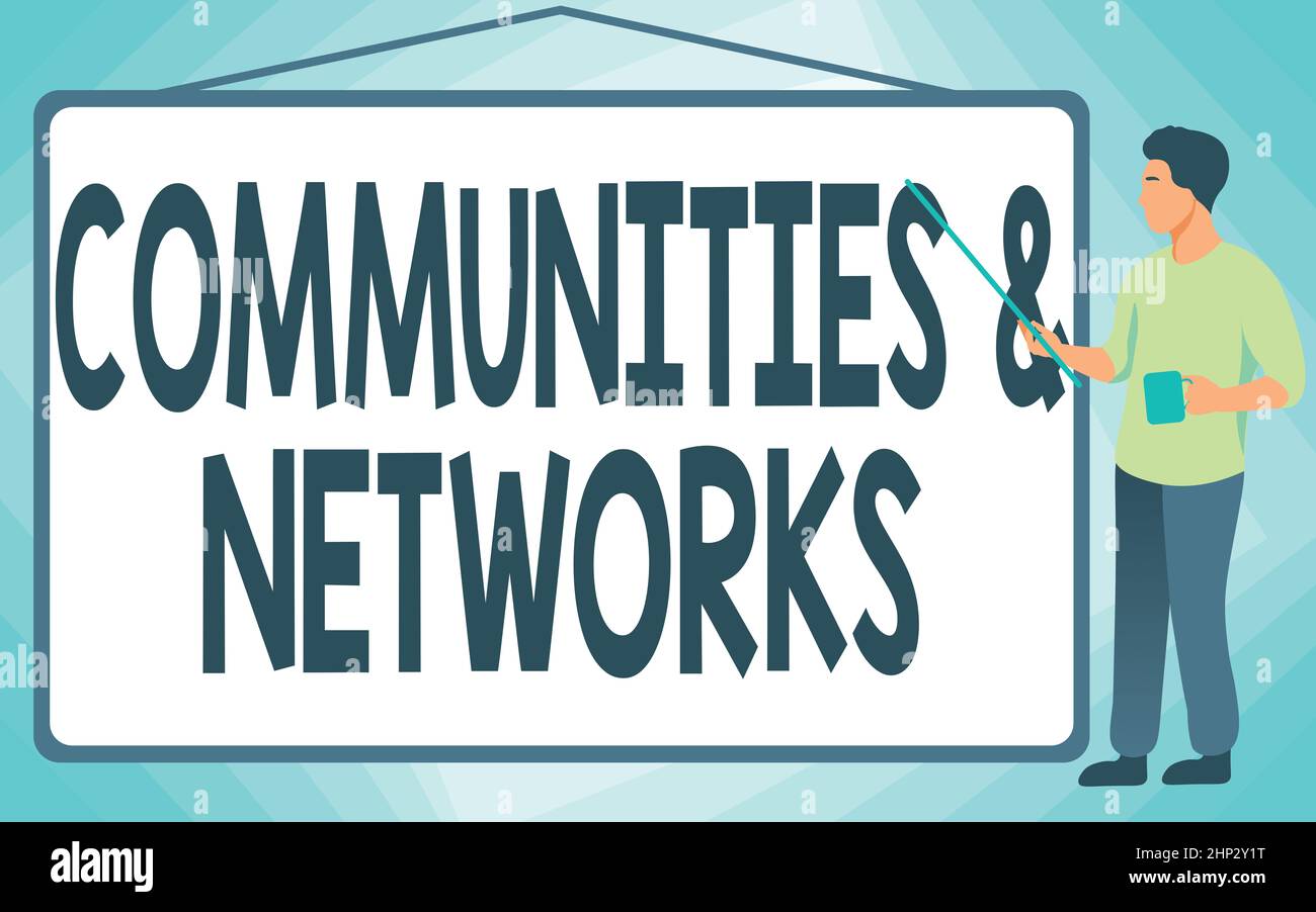 Network Community. Sign Hand writing sign Communities And Networks, Concept meaning ...