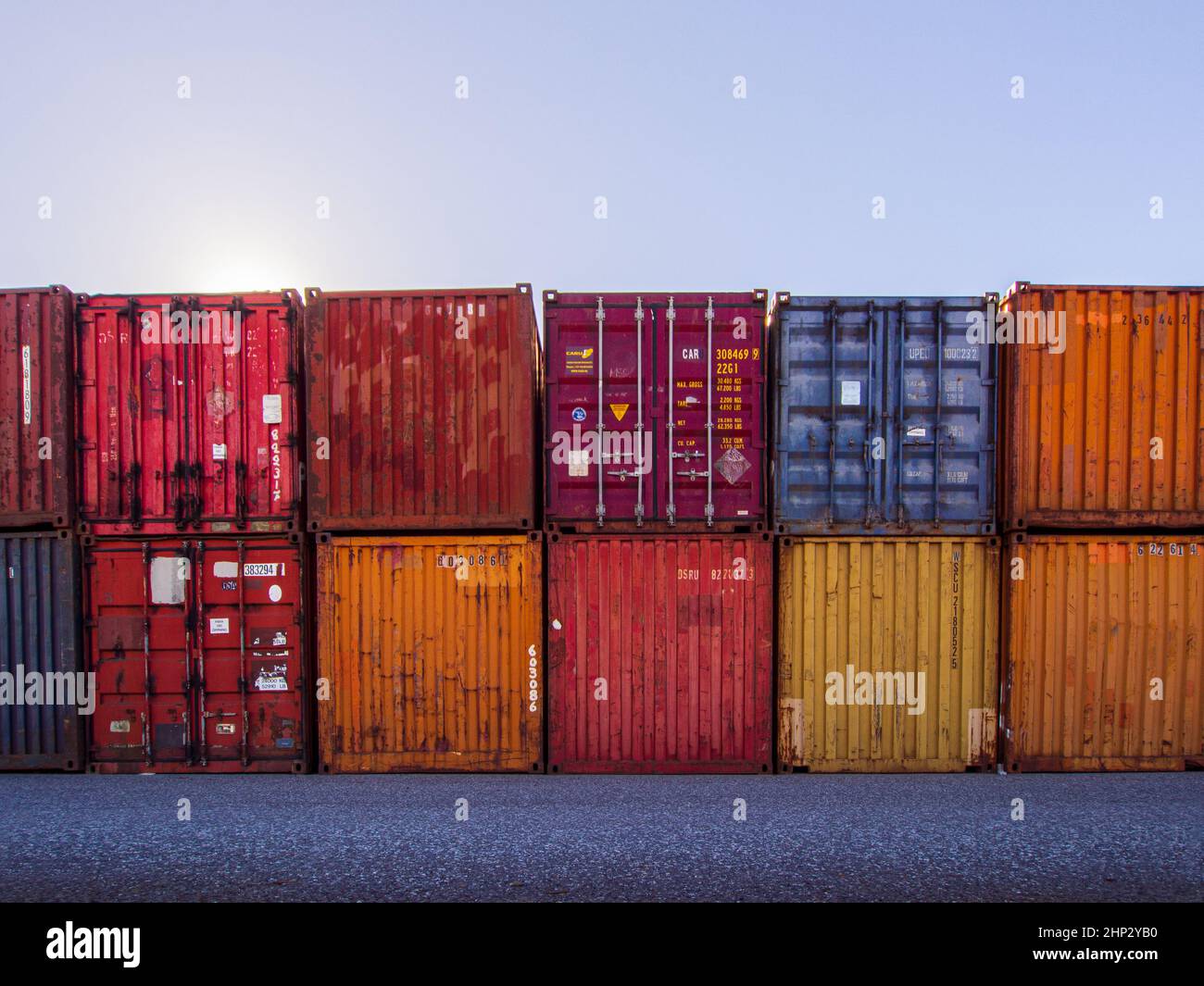 Multicolored shipping containers Stock Photo - Alamy