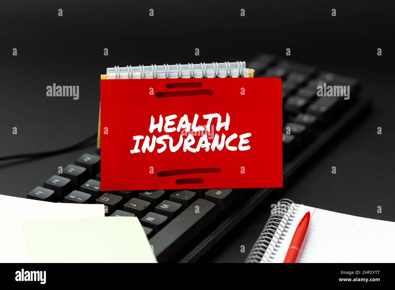 Text sign showing Health Insurance, Word for coveragethat pays for medicaland surgical expenses Inputting Important Informations Online, Typing Funny Stock Photo