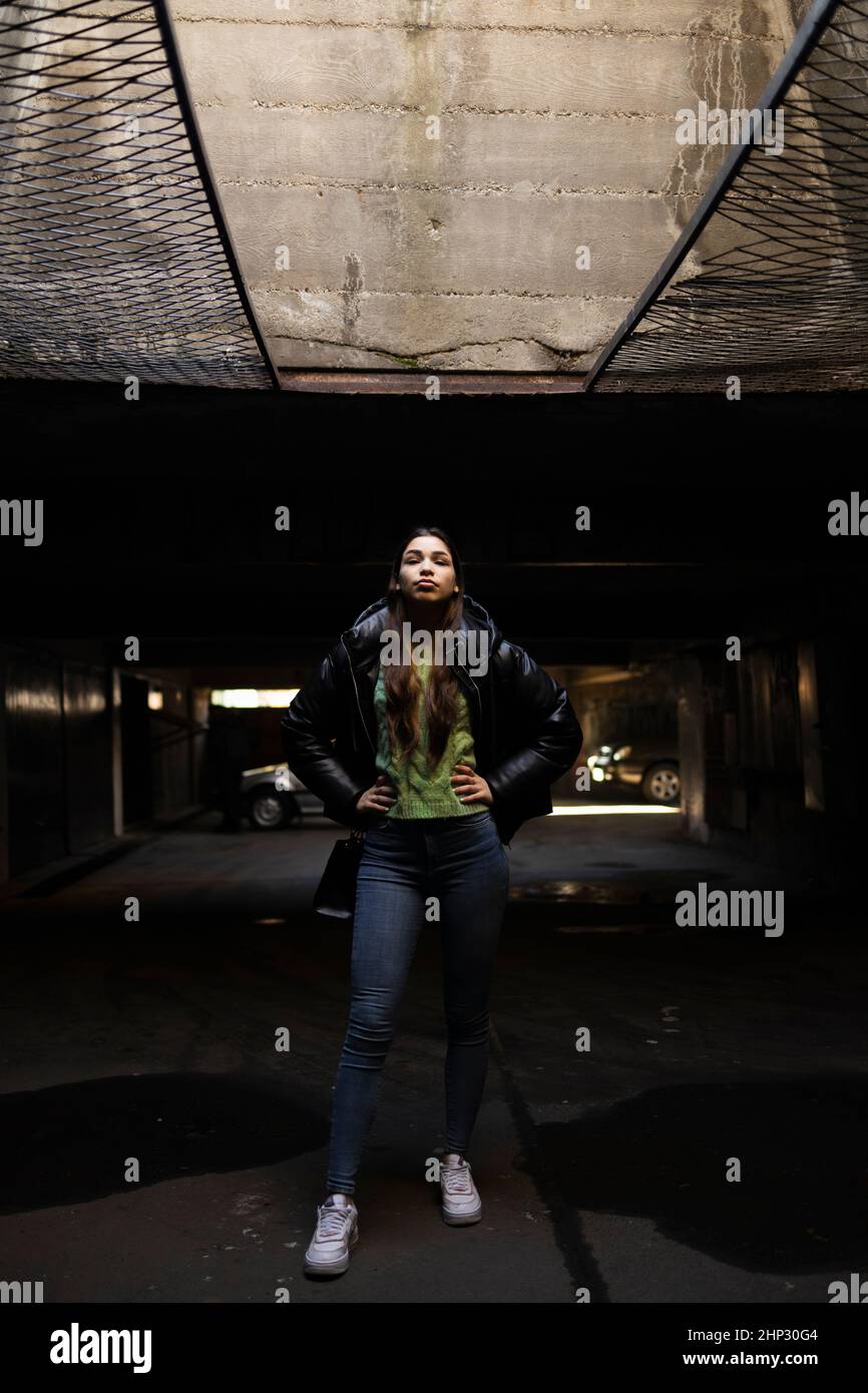 A feminist standing determined and ready to fight Stock Photo