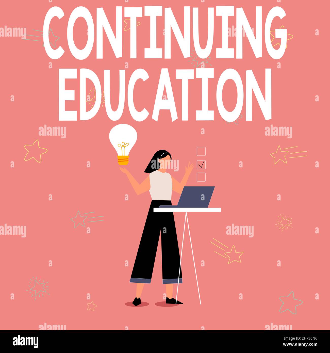 Text showing inspiration Continuing Education, Business overview