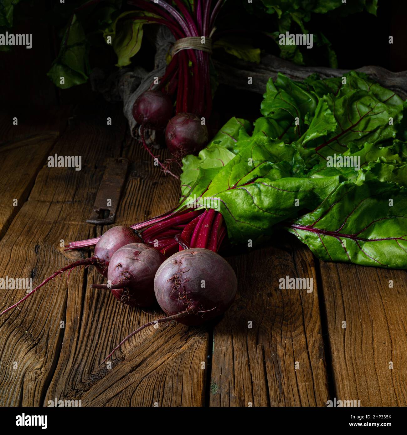 Botwina, Rustic Young Beetroot Stock Photo