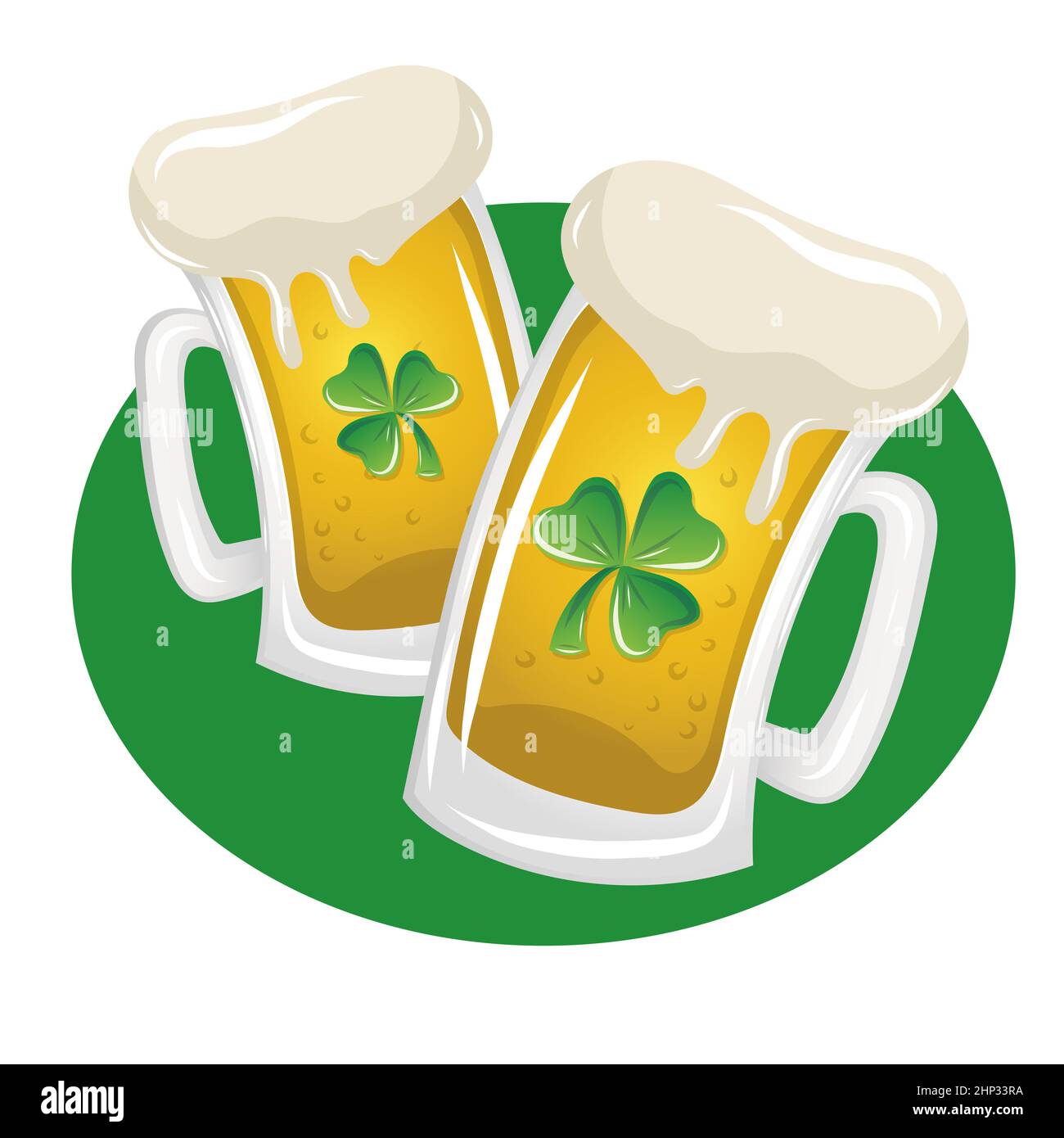 Cheers beers cartoon glasses illustration Stock Photo