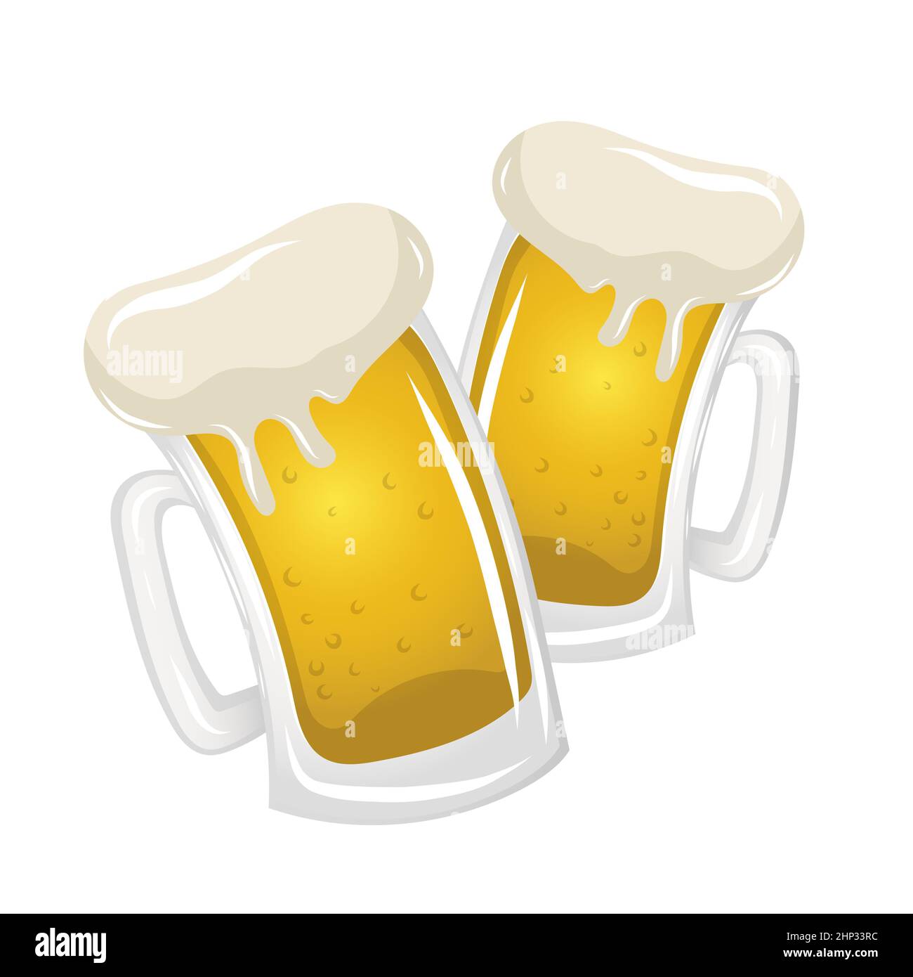 Cheers beers cartoon glasses illustration Stock Photo