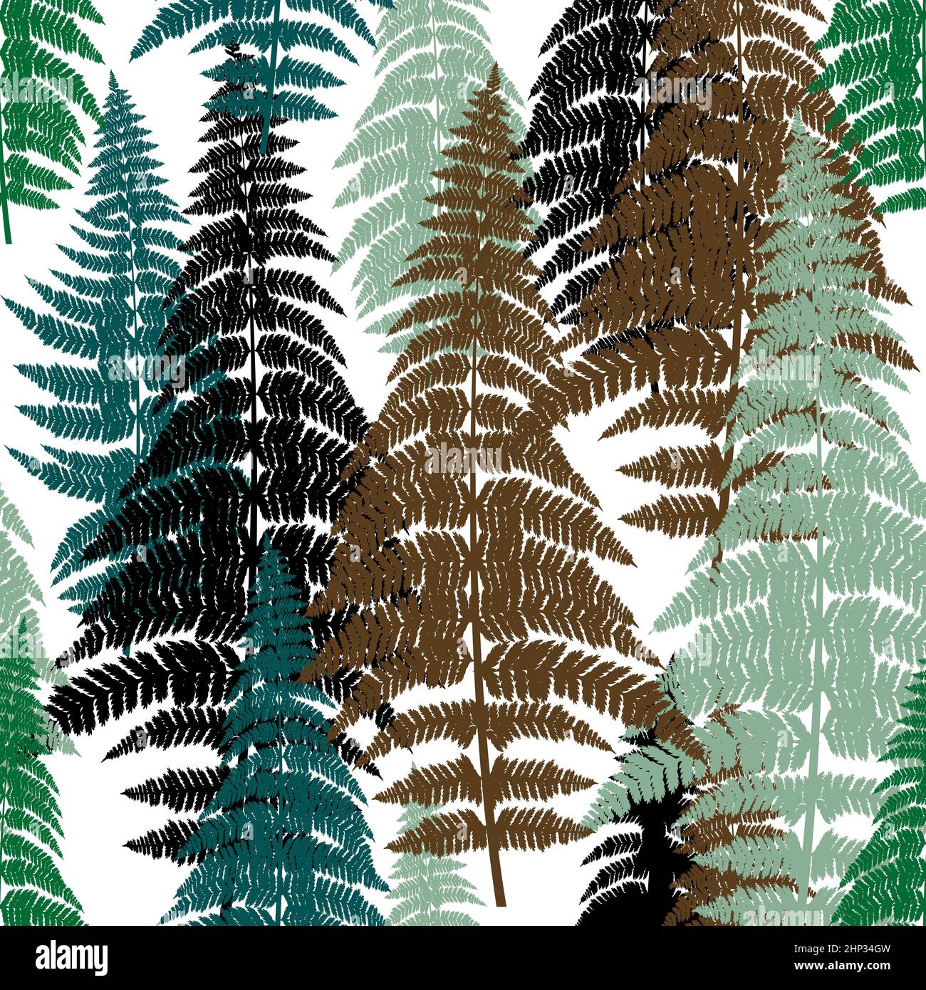 Seamless repeating fern pattern background hi-res stock photography and ...