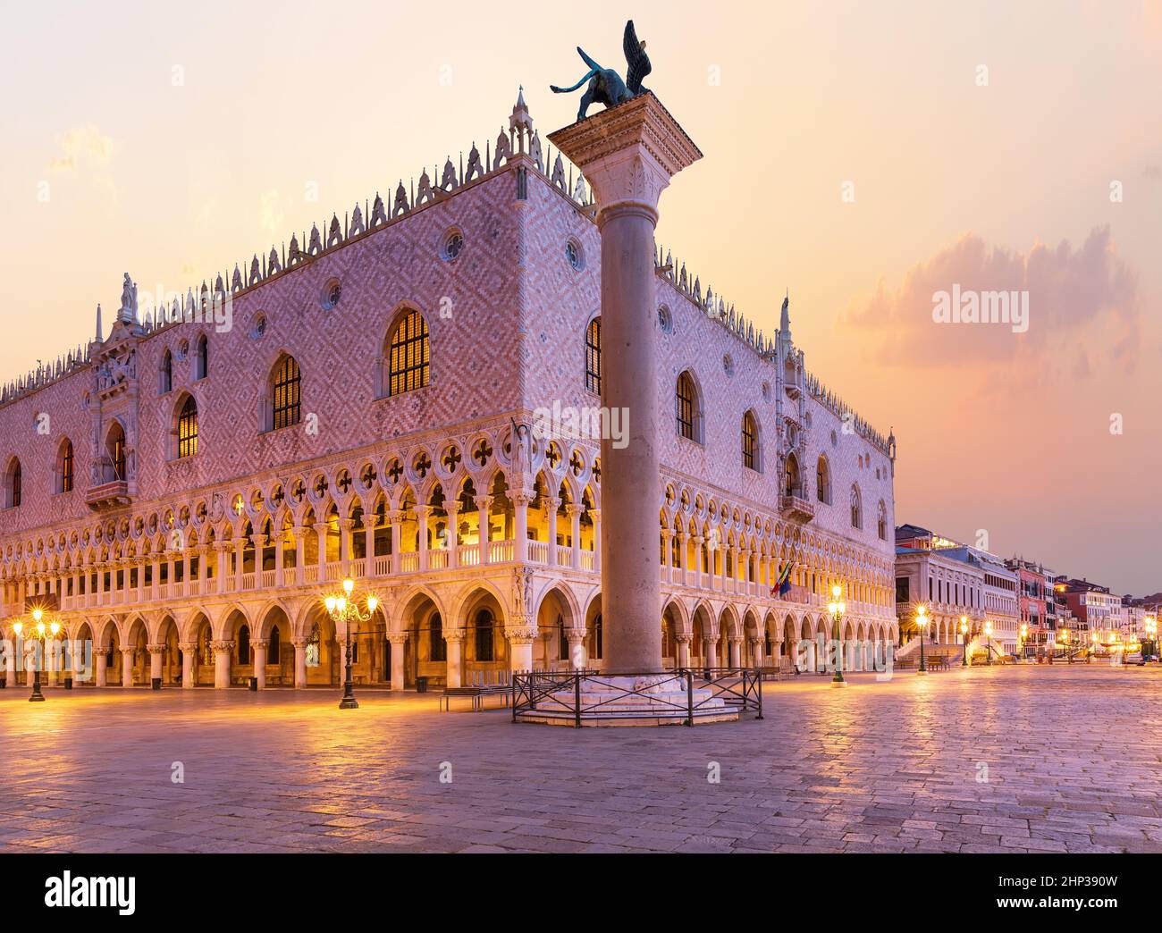 Doge's Palace near San Marco Square, Venice, Italy. Stock Photo