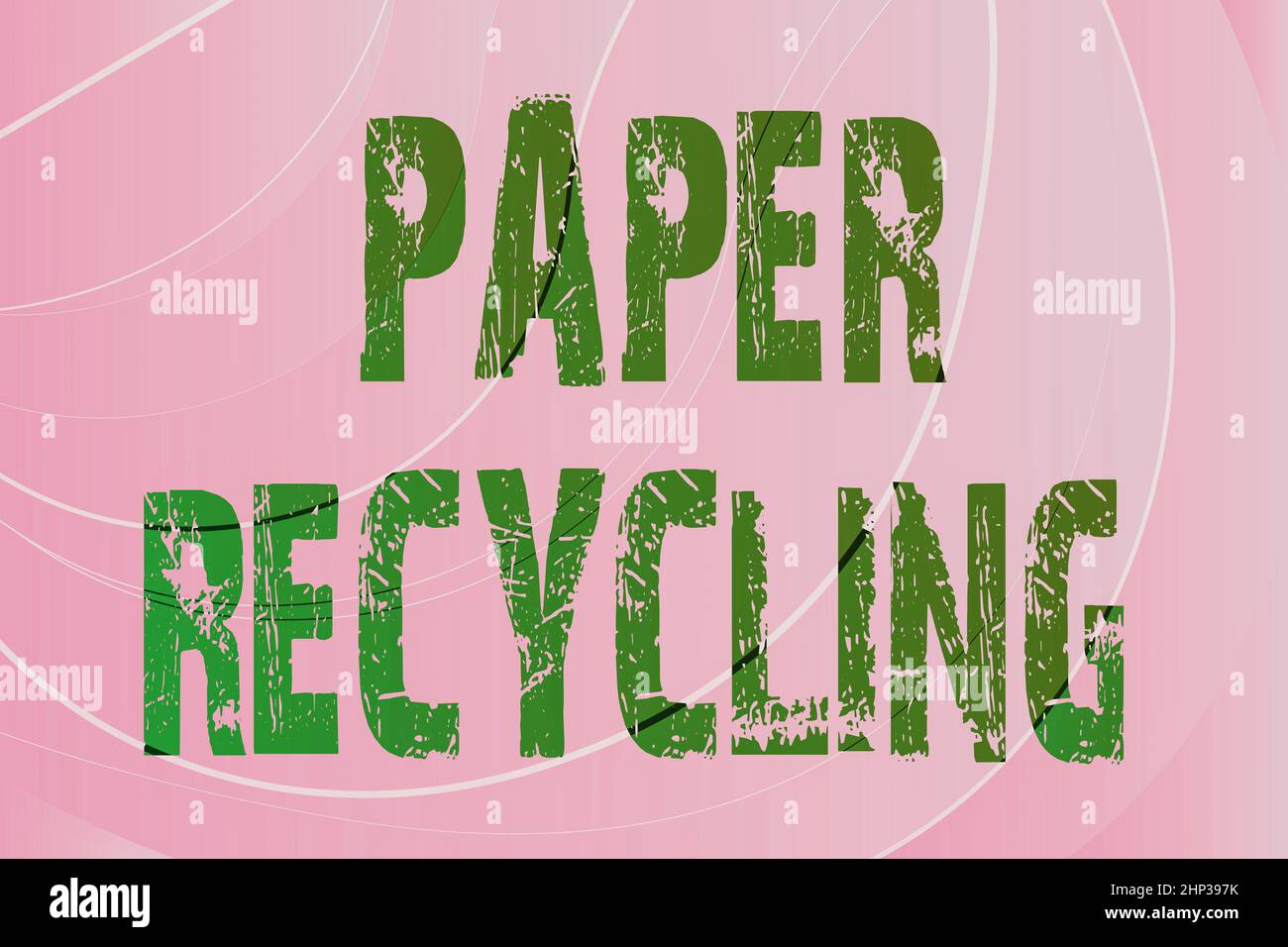 Text caption presenting Paper Recycling, Business showcase Using the waste papers in a new way