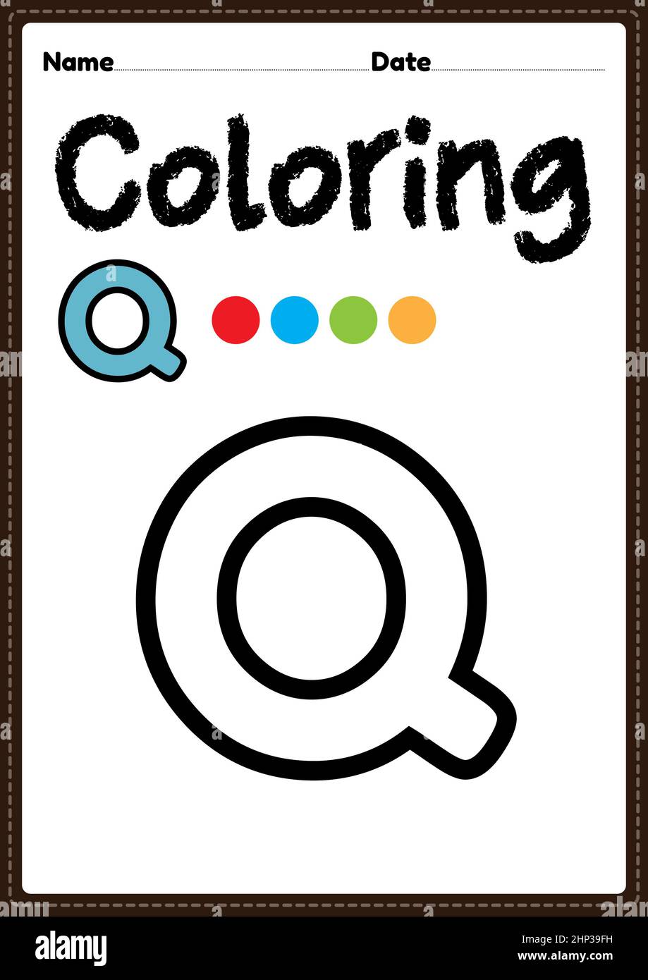 Letter q alphabet coloring page for preschool, kindergarten ...