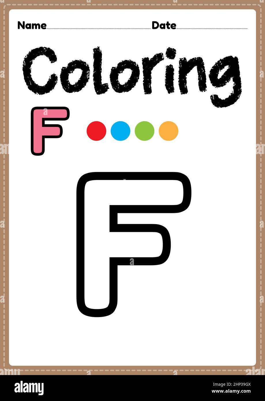 Letter F Alphabet Coloring Page For Preschool Kindergarten 