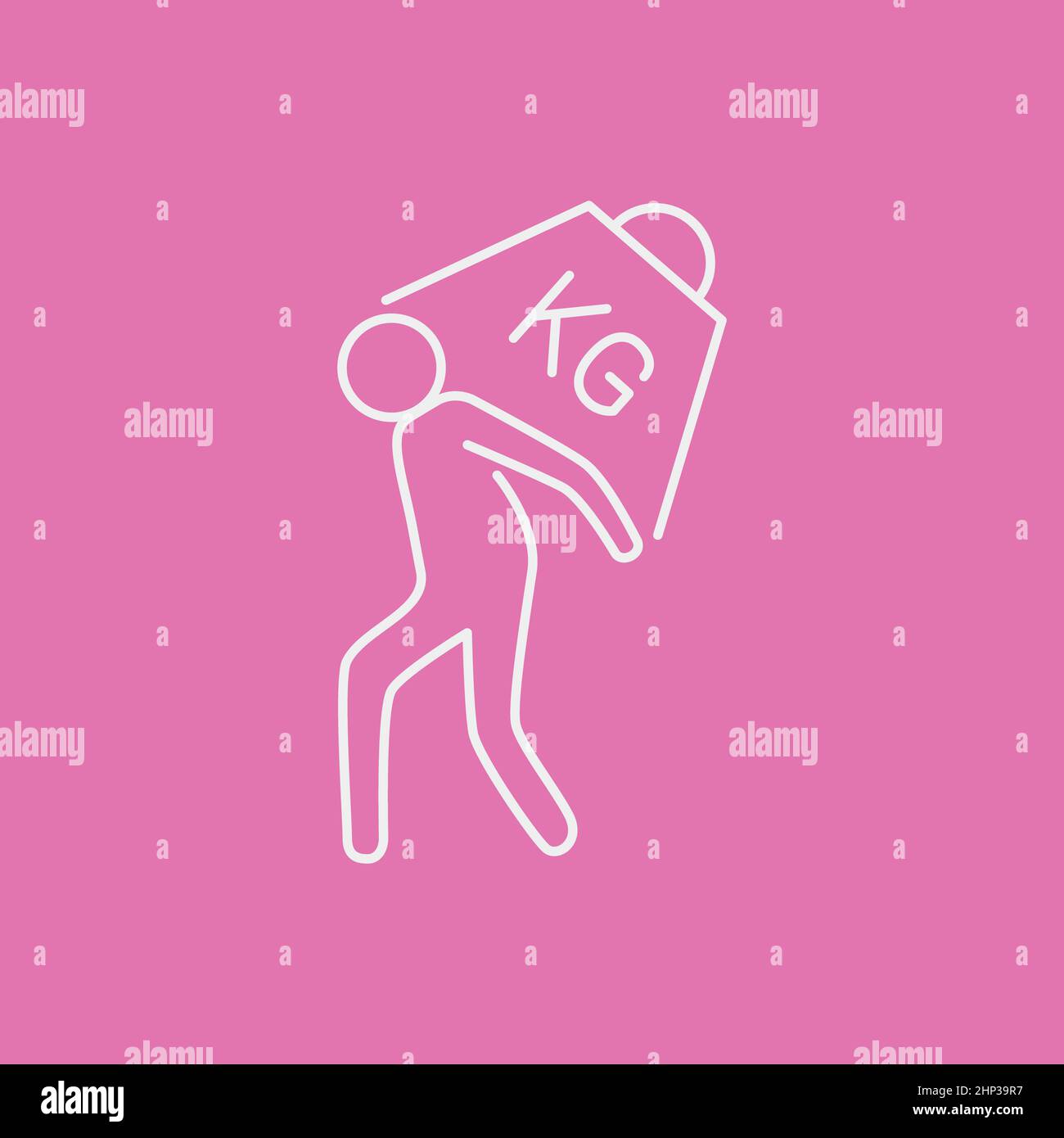 Psychological heavy load line icon concept. a person carries a load ...