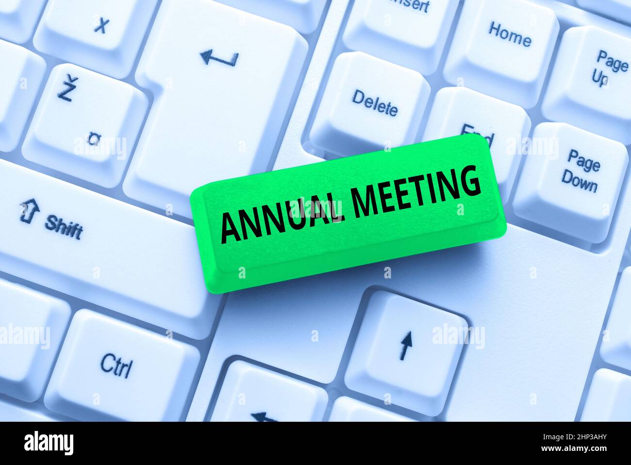 Handwriting text Annual Meeting, Conceptual photo Yearly gathering of an organization interested shareholders Abstract Recording List Of Online Shop I Stock Photo