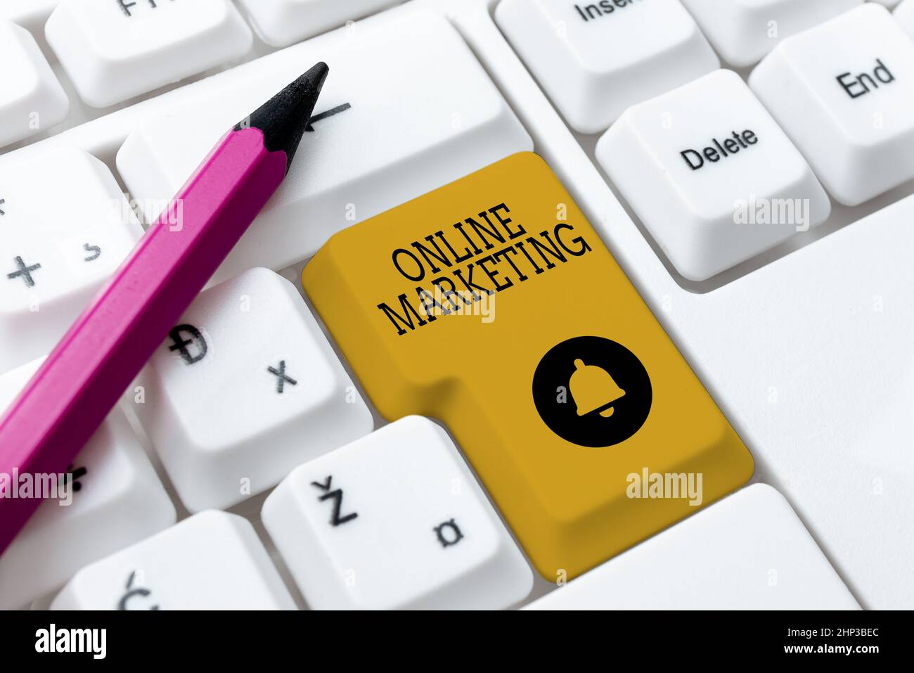 Hand writing sign Online Marketing, Internet Concept form advertising ...