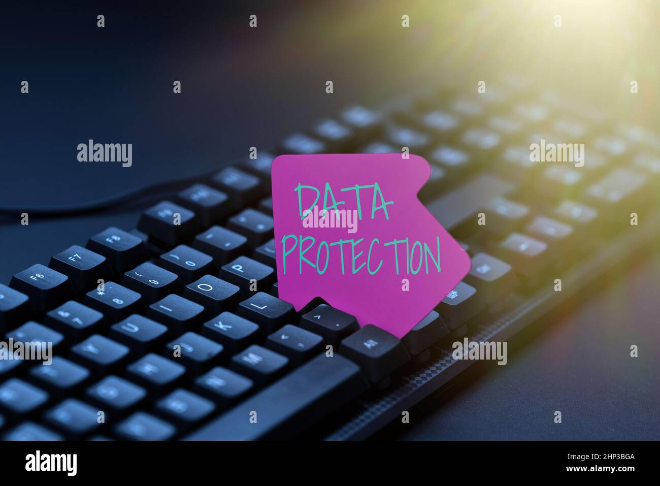 Handwriting text Data Protection, Concept meaning safeguarding information away from a possible data breach Creating Computer Programming Services, Ty Stock Photo