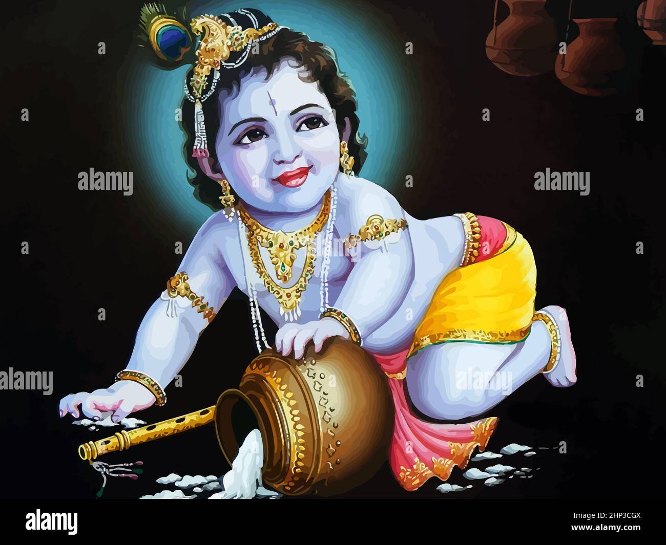 shri gopal krishna hinduism culture mythology illustration Stock ...
