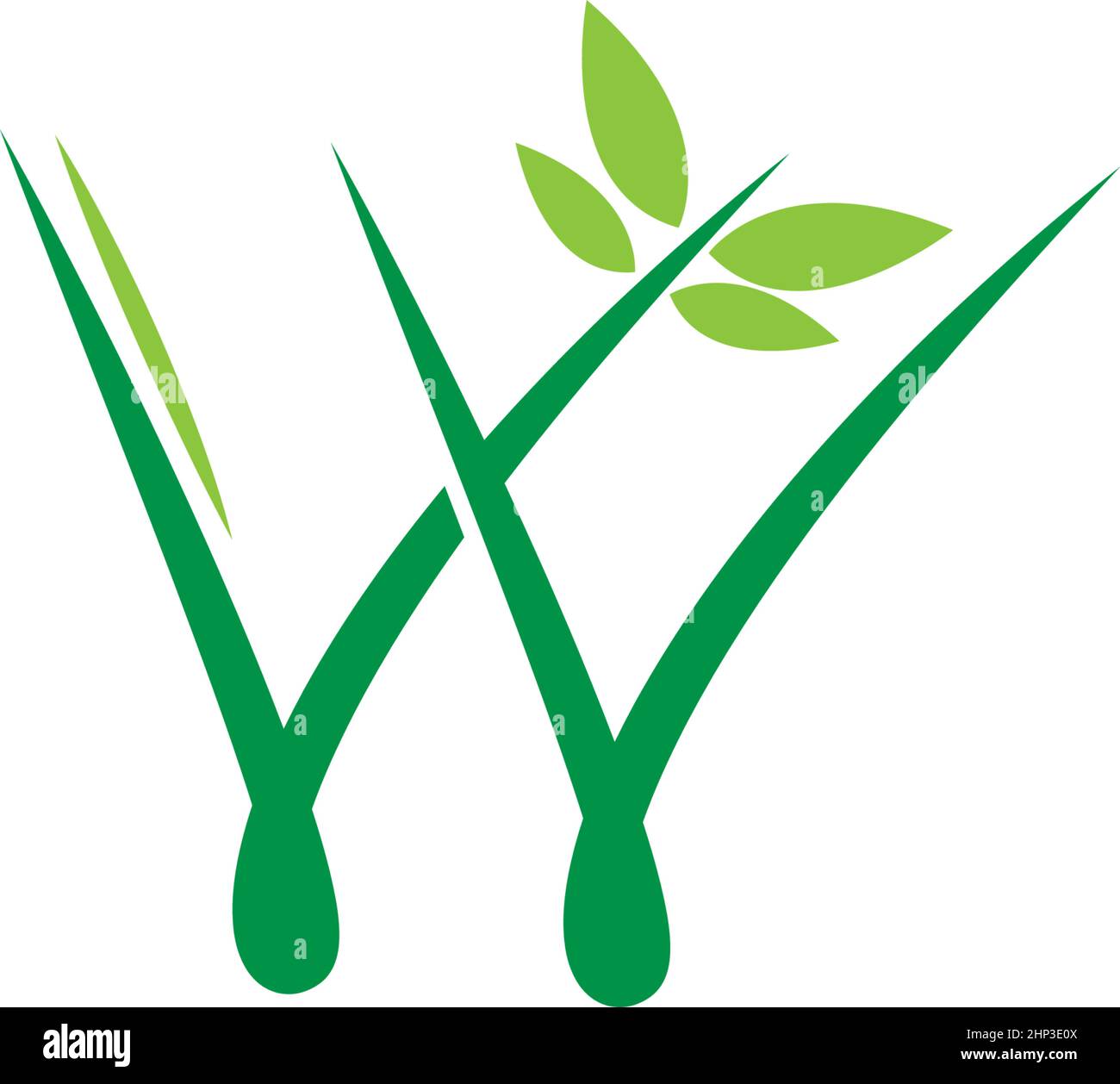 Vines template design, shrubs forming letter W Stock Vector