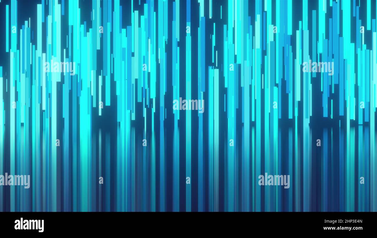 Digital blue textured columns with 3d render surface reflections ...