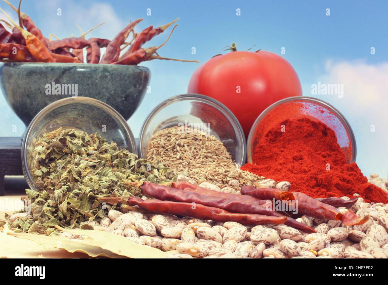 Pinto Beans With Paprika and Mexican Oregano Stock Photo Alamy