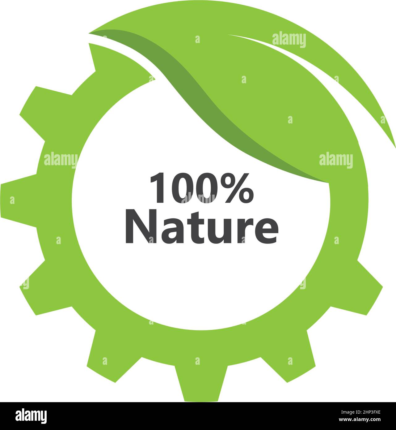 gear leaf 100% nature  vector icon illustration design Stock Vector