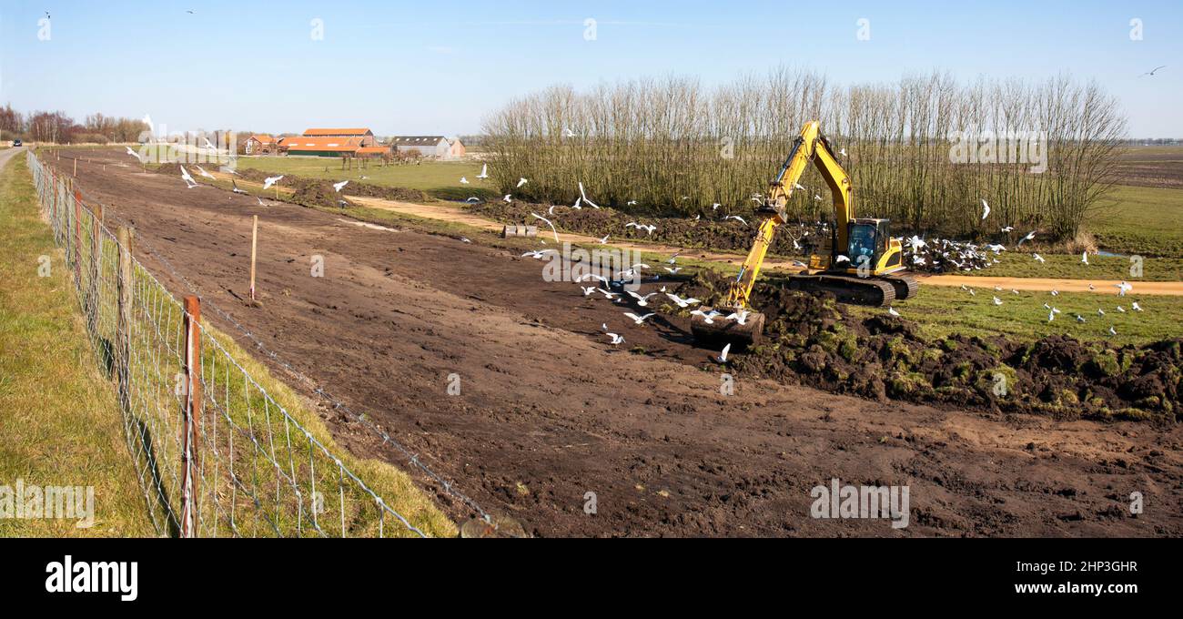 Dike reinforcement works in the Netherlands Stock Photo Alamy
