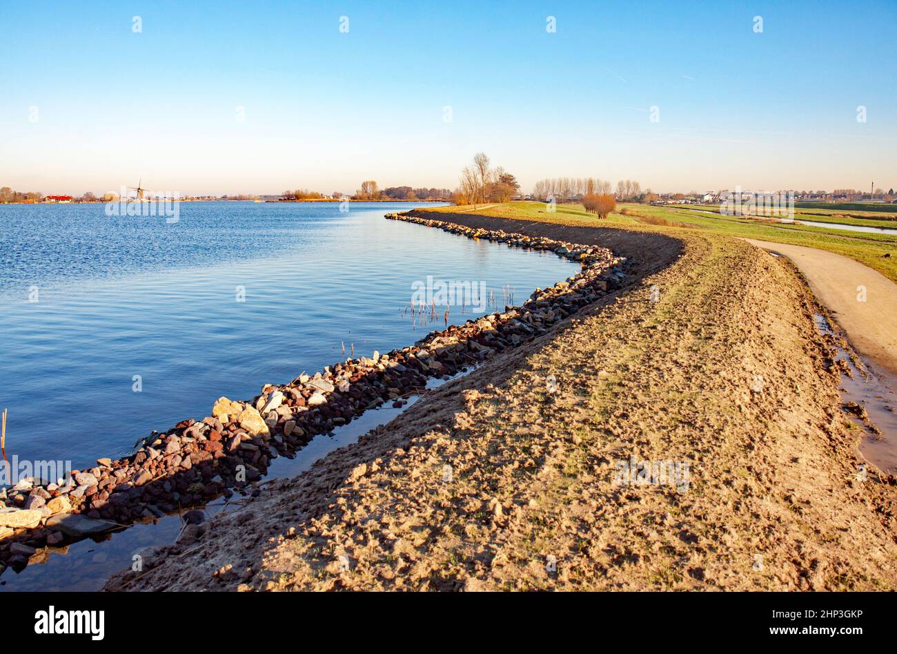 Dike reinforcement works in the Netherlands Stock Photo Alamy