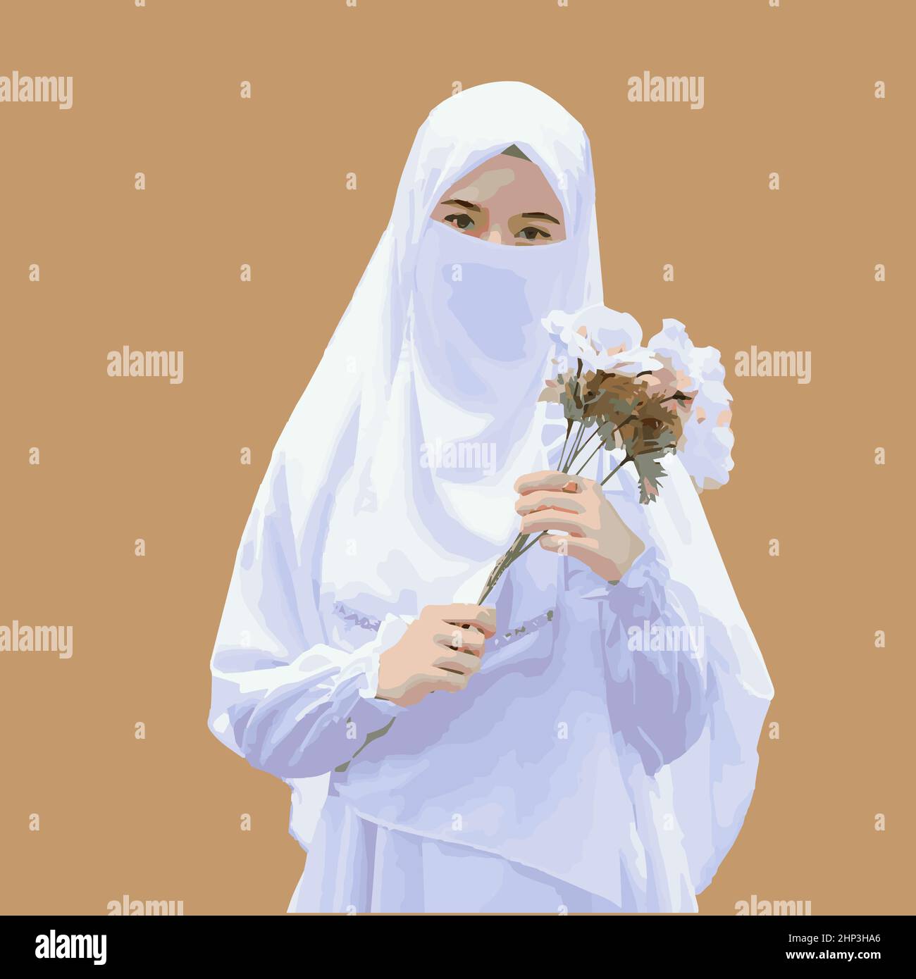 Hijabi queen girl vector art graphics Stock Vector