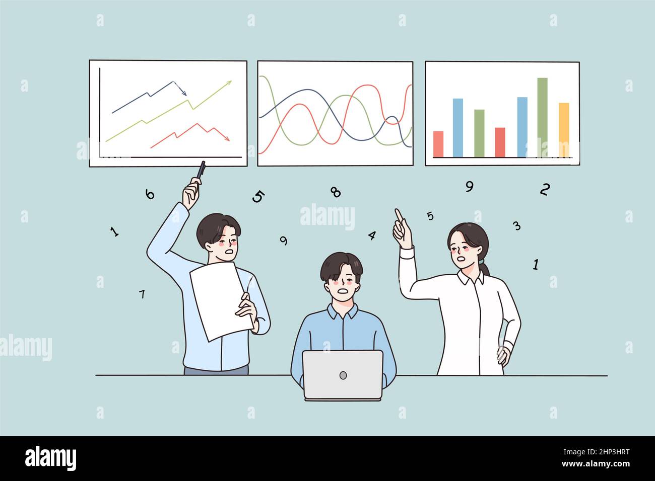 Marketing business presentation and coaching concept. Stock Vector