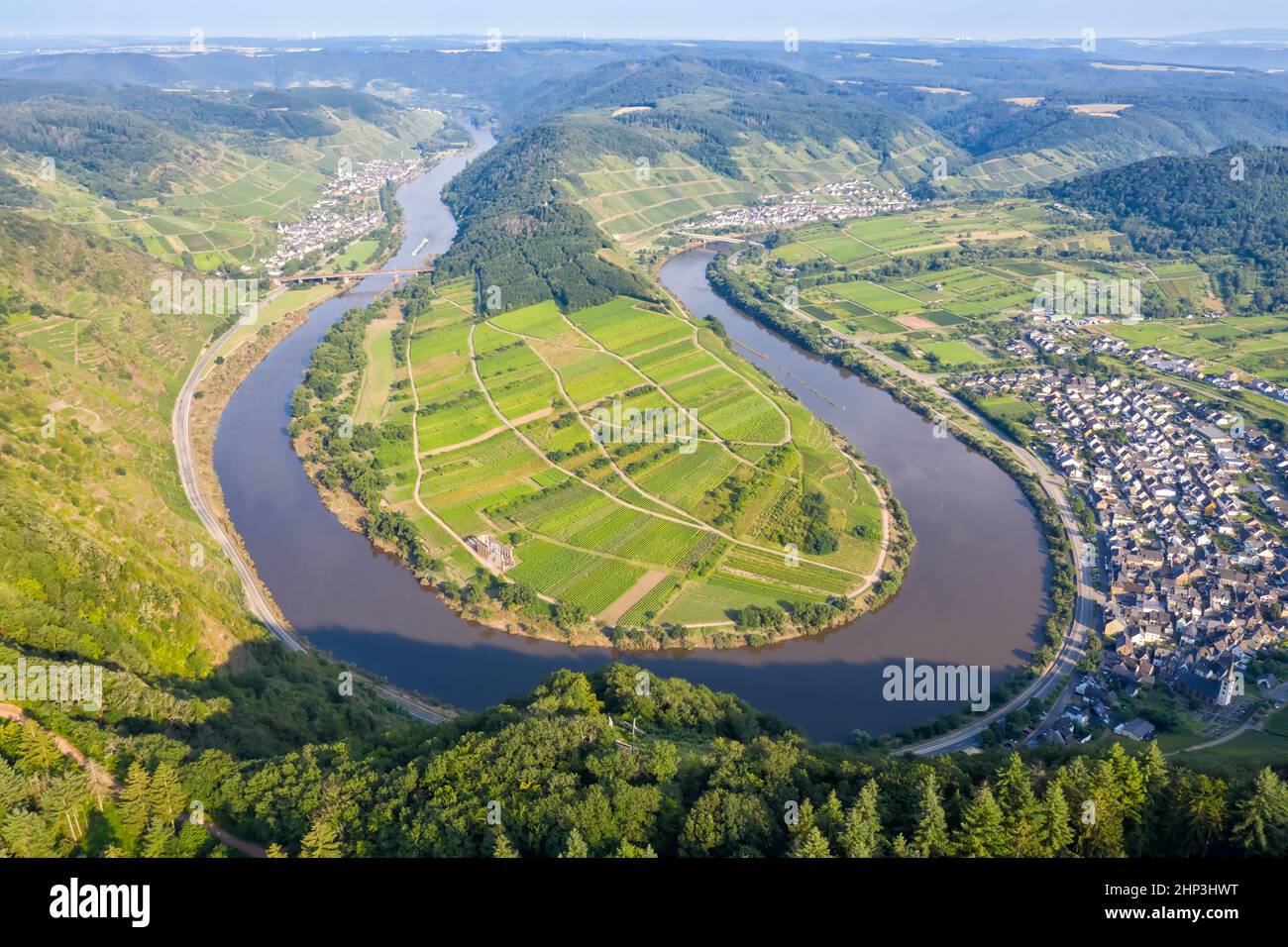 Moselle loop Calmont Mosel river landscape nature in Bremm Germany travel Stock Photo