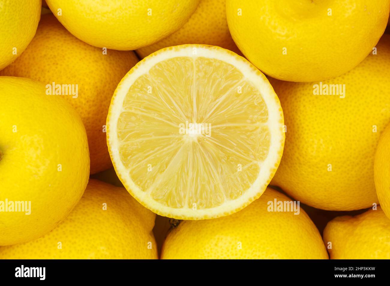Lemon fruits lemons fruit background from above top view Stock Photo