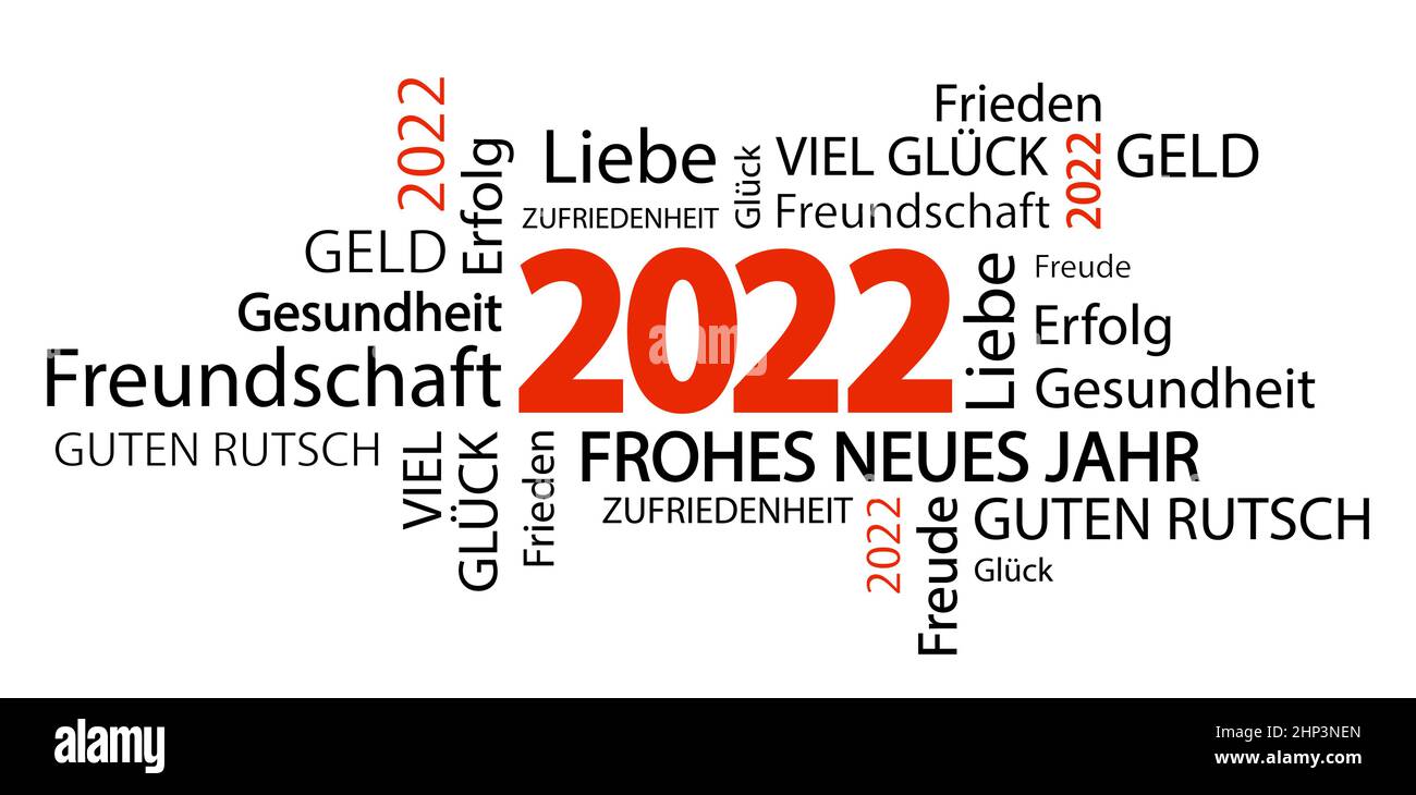 word cloud with new year 2022 greetings Stock Vector