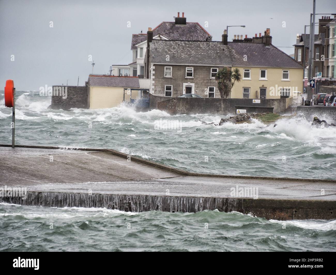 Storm Eunice at Bangor, Northern Ireland Stock Photo