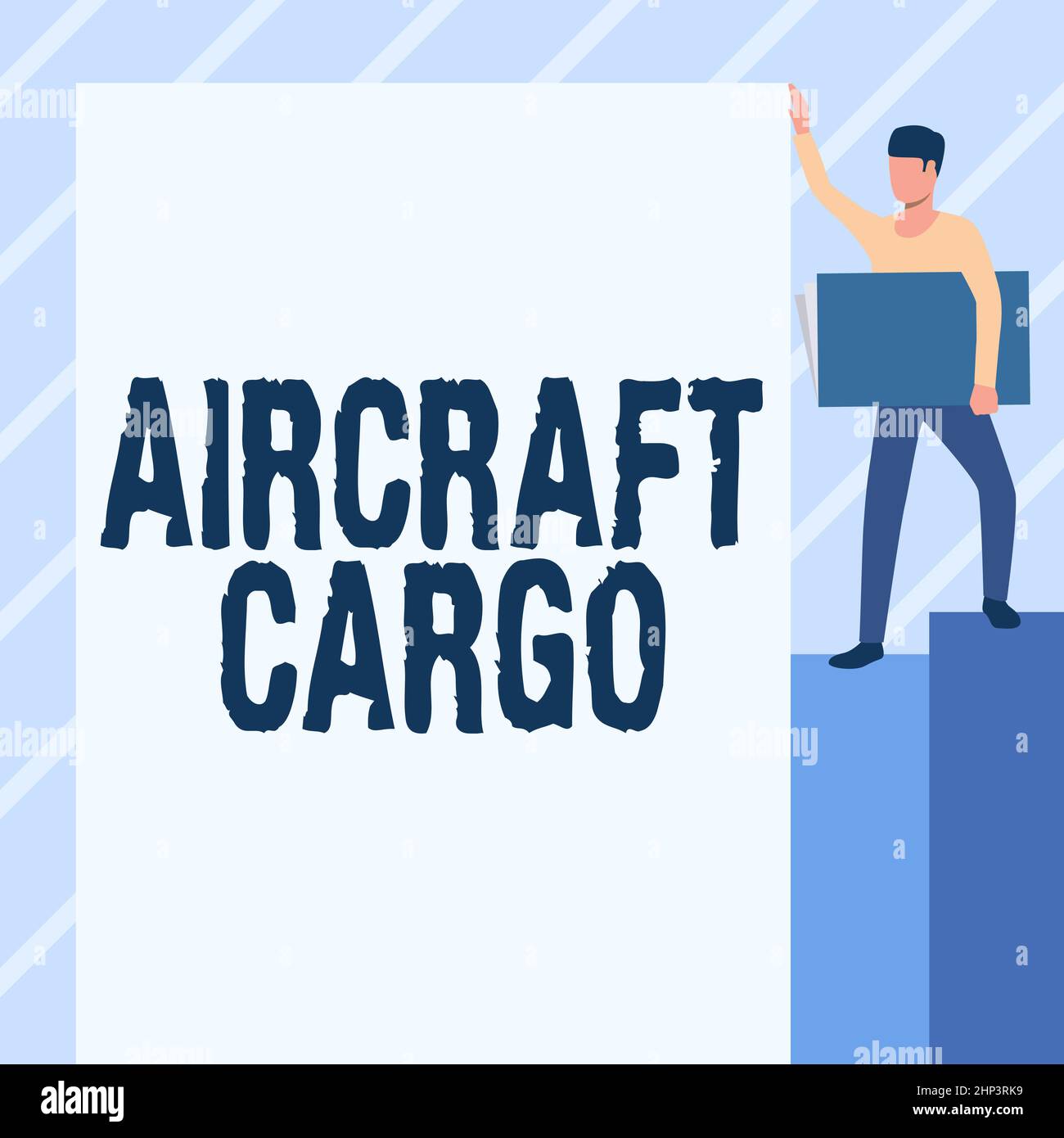 Text caption presenting Aircraft Cargo, Concept meaning Freight Carrier