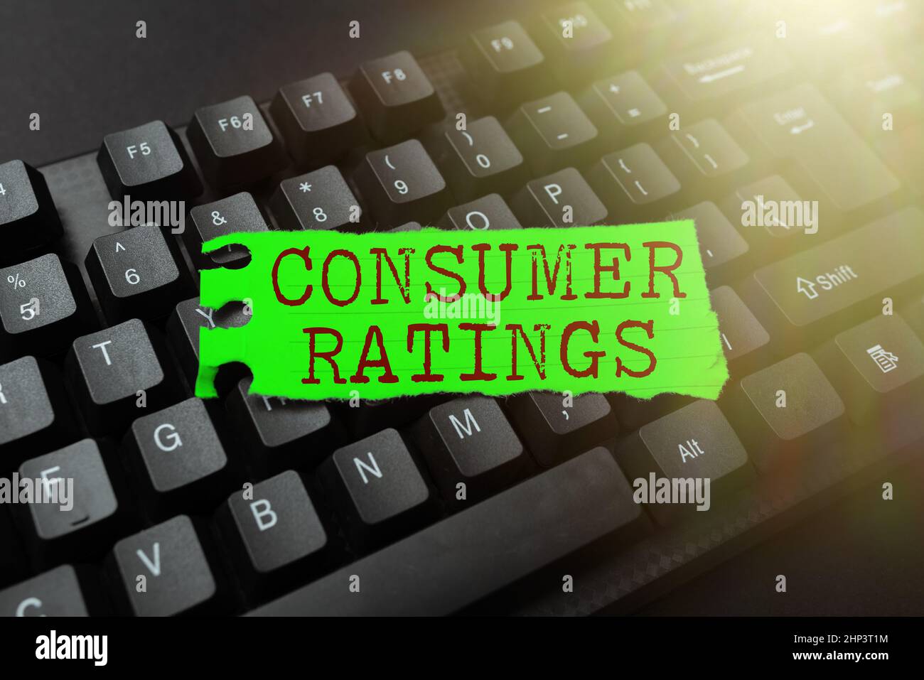 Sign displaying Consumer Ratings, Word Written on feedback given by ...