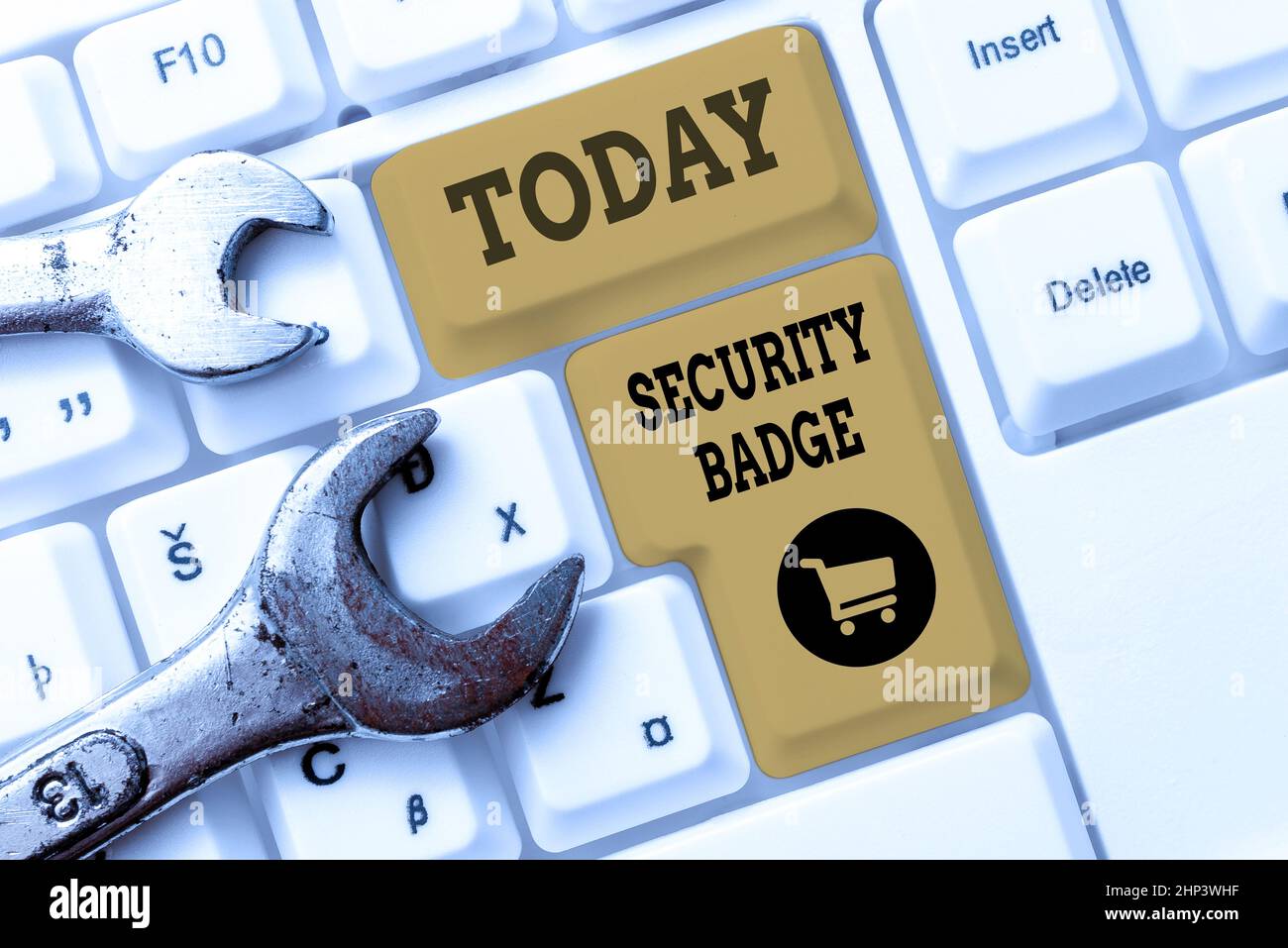 Conceptual display Security Badge, Word for Credential used to gain accessed on the controlled area Abstract Fixing Internet Problem, Maintaining Onli Stock Photo